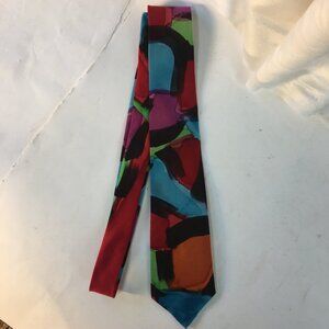 Barb Maria Handpainted Silk Tie Vintage Rainbow Tie Dye Abstract Multicolour